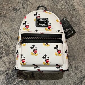 Loungefly White and Black Mickey Mouse Mini Backpack